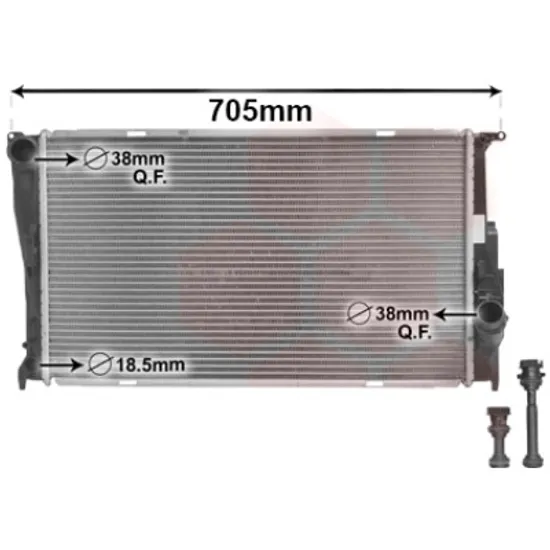 Radiator apa BMW 1 E87 2004->2011 118 d 90KW 122CP , pentru motor M47 D20 (204D4) perioada 2004 2005,2006 2007