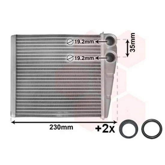 Radiator Incalzire VW TIGUAN 5N 2007->2018 Calorifer B +/-AC 185x176 VALEO TYPE Perioada 2007 2008 2009 2010 2011 2012 2013 2014 2015
