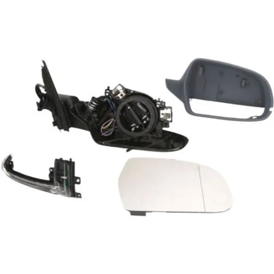 Oglinda exterioara dreapta AUDI A4 Allroad B8 2009->2016 perioada 2011 2012 2013 2014 2015 2016 fara lampa semnalizare, cu semnal, numar pini 12, cu senzor banda, pentru vehicule cu sistem de asistenta rulare, cu incalzire Opacizare automata, rabatare electrica,