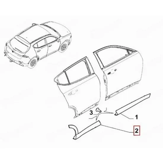 Bandou Usa ALFA ROMEO TONALE 2022-> Bandou Usa spate (O) STANGA Perioada 2022 2023 2024 2025