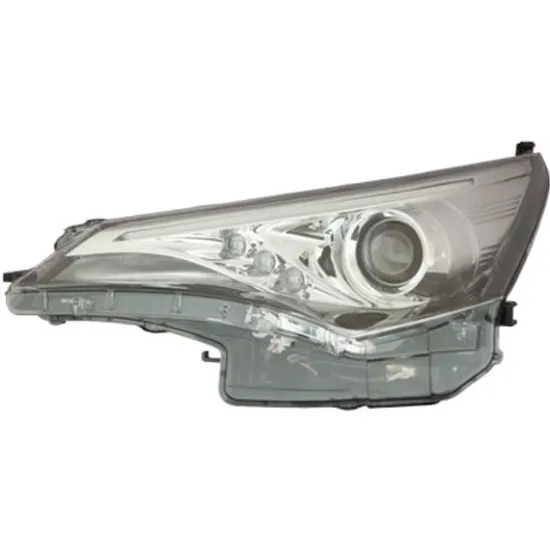 Far dreapta TOYOTA AVENSIS T27 2008->2018 perioada 2011 2012 2013 2014 2015 2016 2017 2018 de la an de fabricatie 06/2015, fara motor reglaj, fumuriu, cu reglaj electric, cu bec HIR2, cu bec LED