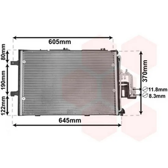 Radiator Aer Conditionat OPEL COMBO 2001->2012 Radiator aer conditionat ->2003 54x38x1 6 Perioada 2001 2002 2003 2004
