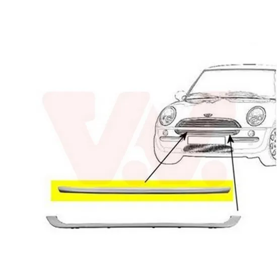 Bandou Grila MINI MINI COOPER R50, R53 2001->2006 Ornament grila radiator cromat Perioada 2001 2002 2003 2004 2005 2006
