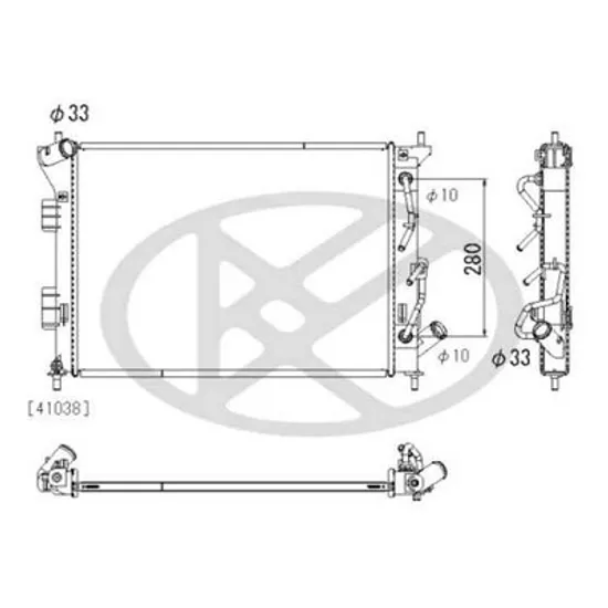 Radiator apa KIA SOUL 2 2014->2019 pentru 1.6 GDI, perioada 2014 2015 2016 2017 2018 2019
