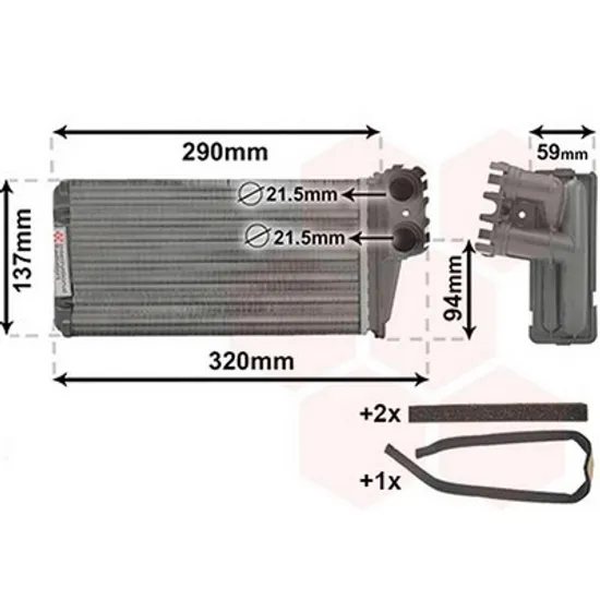 Radiator Incalzire PEUGEOT 307 2000->2011 Calorifer M cu /fara aer conditionat 250x140 T MARELLI Perioada 2000 2001 2002 2003 2004 2005 2006 2007 2008