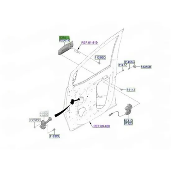 Maner Usa HYUNDAI STARIA 2025-> Maner usa exterior fata (O) STANGA Perioada 2025