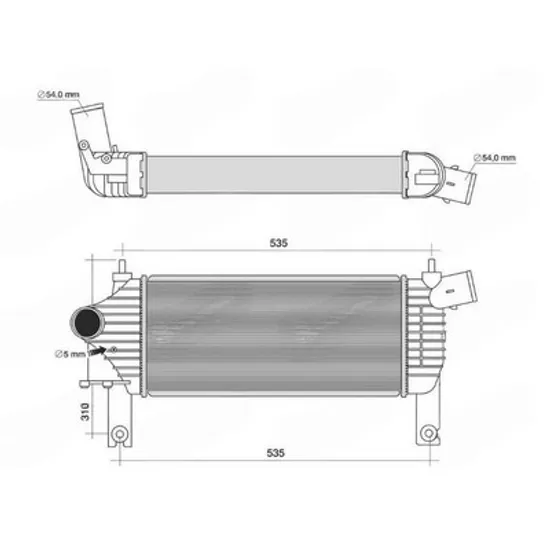 Intercooler NISSAN PATHFINDER 3 2005->2014 Radiator intercooler 2.5-3.0 DCI diesel (455x202) Perioada 2005 2006 2007 2008 2009 2010 2011 2012 2013 2014