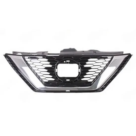 Grila fata NISSAN QASHQAI 2 2013->2020 Grila neagra cu ornament cromat (cu suport emblema rotund) (cu camera) Perioada 2017 2018 2019 2020 2021
