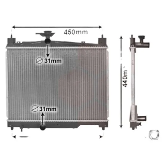 Radiator apa TOYOTA YARIS 1999->2005 pentru 1.3, 1.3, perioada 2002 2003 2004 2005