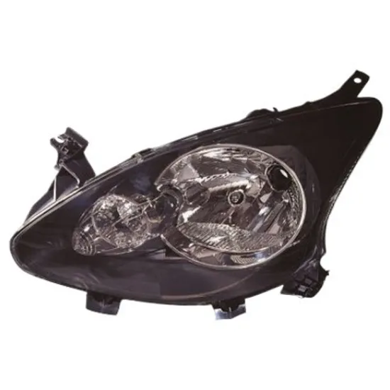 Far dreapta TOYOTA AYGO 2005->2014 perioada 2005 2006 2007 2008 2009 2010 2011 2012 2013 2014 pana la an de fabricatie 03/2012, fara motor reglaj, fumuriu, semnal transparent, cu reglaj electric, cu bec H4