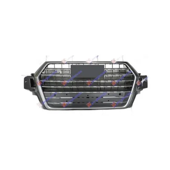 Grila Radiator AUDI Q7 2015-> Grila radiator complet gri/argintiu (cu senzori pilot parcare) Perioada 2015 2016 2017 2018 2019