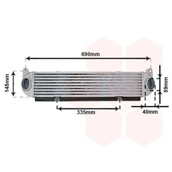 Intercooler LAND ROVER RANGE ROVER SPORT 1 2005->2013 Radiator intercooler 2.7 TD diesel (580x130x105) (ALUMINIUM) Perioada 2005 2006 2007 2008 2009 2010 2011 2012 2013