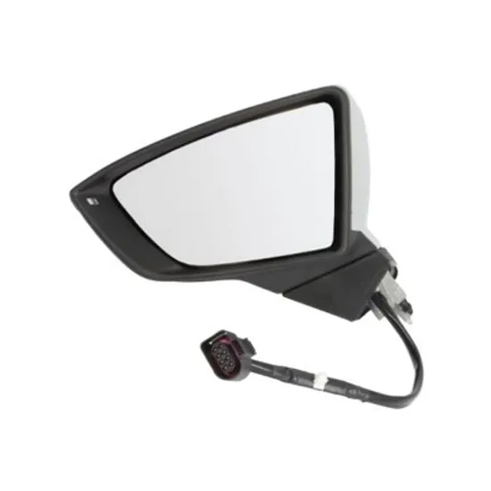 Oglinda exterioara stanga SEAT LEON 2012-> perioada 2012 2013 2014 2015 2016 2017 2018 2019 2020 , cu semnal, inaltime cm 23, latime cm 15, lungime cm 27, reglaj electric, numar pini 8, cu incalzire, rabatare electrica, prevopsit grund