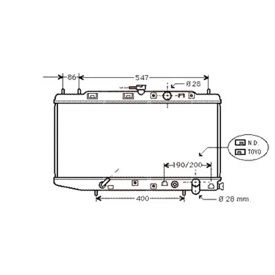 Radiator apa HONDA CRX 2 1987->1992 pentru 1.4 GL, perioada 1990 1991