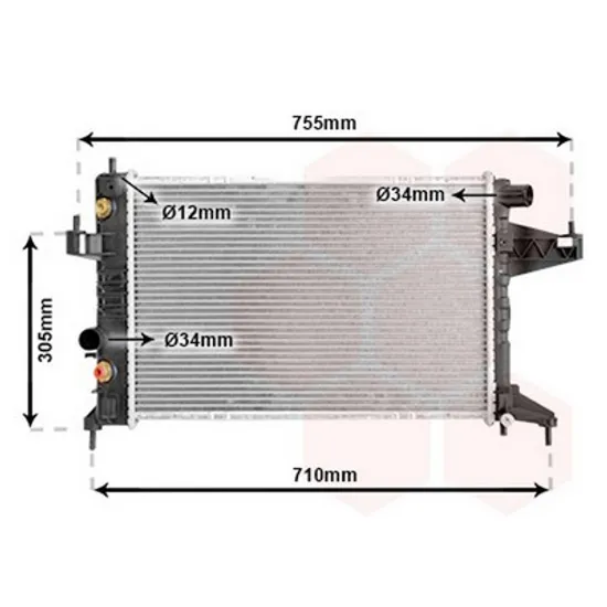 Radiator Motor OPEL CORSA C 2000->2009 Radiator apa pentru 1 4 - 1 8 CV manuala/automata cu aer conditionat 54x35 DGNL Perioada 2000 2001 2002 2003 2004 2005 2006