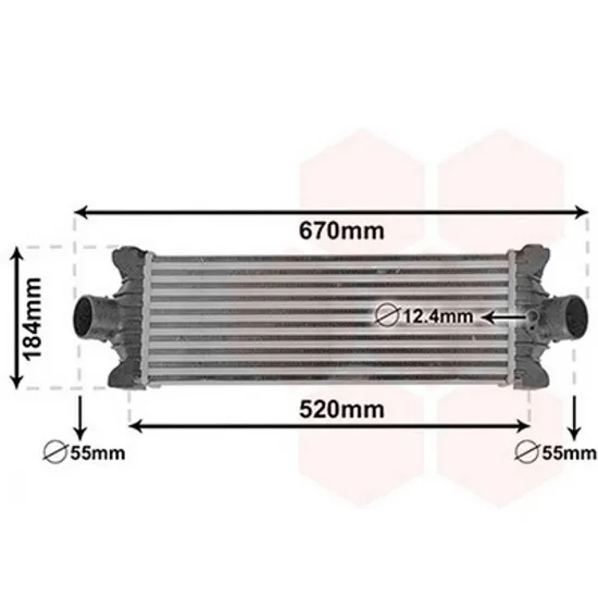 Intercooler FORD TRANSIT 2013-> Radiator intercooler 2.2 TDCI 451x160x62 Perioada 2013 2014 2015 2016 2017 2018