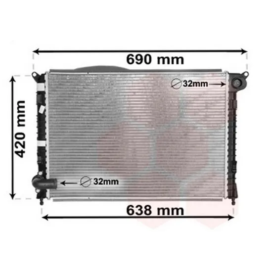 Radiator Motor MINI MINI COOPER R50, R53 2001->2006 Radiator apa pentru 1,4 - 1,6CC cu aer conditionat 57,8x40 Perioada 2001 2002 2003 2004 2005 2006