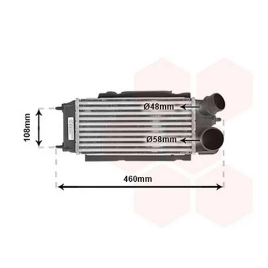 Intercooler FORD TRANSIT COURIER 2014-> Radiator intercooler 1.6TDCi (300x150x80) Perioada 2014 2015 2016 2017 2018