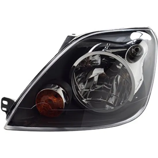 Far stanga FORD FIESTA 5 JH 2001->2010 perioada 2002 2003 2004 2005 2006 2007 2008 de la an de fabricatie 11/2007, cu motor reglaj, semnal galben, cu reglaj electric, cu bec H4
