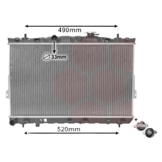 Radiator apa HYUNDAI COUPE 2001->2008 2.7 V6 121KW 165CP , pentru motor perioada 2001 2002,2003,2004,2005,2006,2007,2008 2009