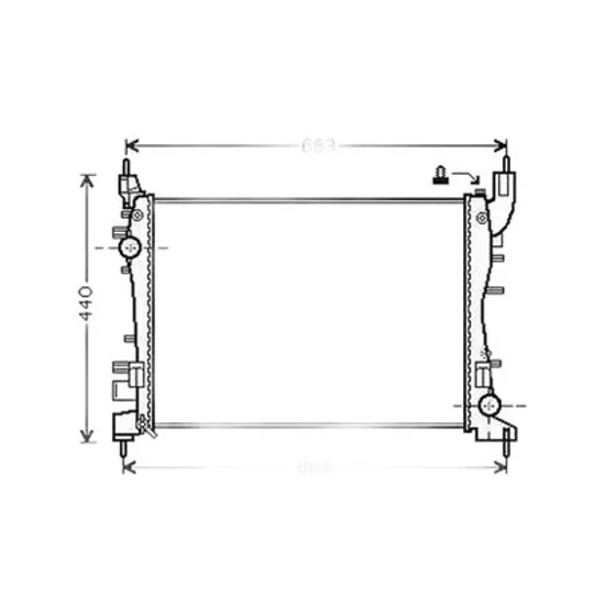 Radiator Motor FIAT LINEA 2006-> Radiator apa pentru 1,4 i - 8V cu/fara aer conditionat (54x37,5x28) Perioada 2007 2008 2009 2010 2011 2012 2013