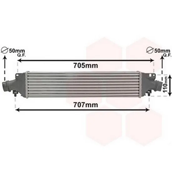 Intercooler OPEL CORSA D 2006->2014 Radiator intercooler 1,6 benzina - 1,7 CDTI 57,2x132x53 Perioada 2006 2007 2008 2009 2010 2011 2012 2013 2014