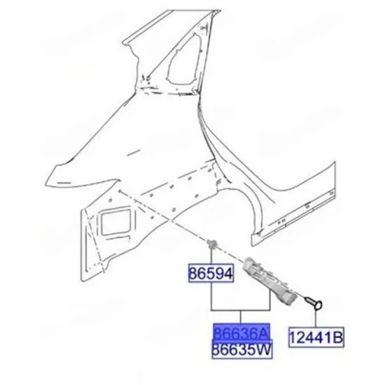 Suport Bara spate HYUNDAI KONA 2023-> Suport Bara spate inferioara plastic (O) DREAPTA Perioada 2023 2024 2025