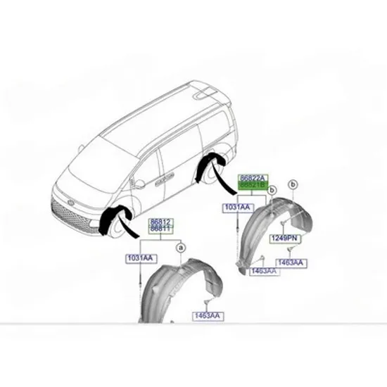 Carenaj spate HYUNDAI STARIA 2025-> Carenaj aripa spate plastic (O) STANGA Perioada 2025