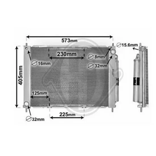 Radiator Motor RENAULT MODUS / GRAND MODUS 2004-> Radiator apa si aer conditionat 1 4 - 1 6i - 16V DCi 51x38 Perioada 2004 2005 2006 2007 2008 2009 2010