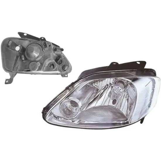Far stanga VW FOX 2003->2014 perioada 2005 2006 2007 2008 2009 2010 2011 de la an de fabricatie 08/2009, pana la an de fabricatie 2007, fara motor reglaj, semnal transparent, cu reglaj electric, cu bec H4