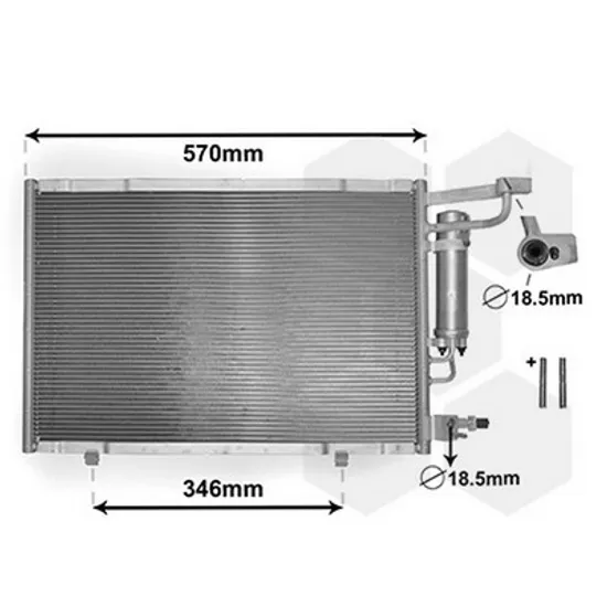 Radiator Aer Conditionat FORD B-MAX 2012-> Radiator aer conditionat 1.25-1.4-1.6EFi-1.5TDCi 520x32 Perioada 2012 2013 2014 2015 2016 2017 2018