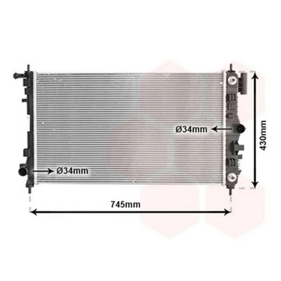 Radiator Motor SAAB 9-5 2010->2012 Radiator apa pentru 2 0 TURBO cu/fara aer conditionat 68x40 CV automata Perioada 2010 2011 2012 2013 2014 2015 2016