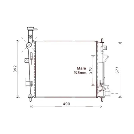 Radiator apa KIA PICANTO 2011->2017 pentru 1.0, perioada 2011 2012 2013 2014 2015 2016 2017
