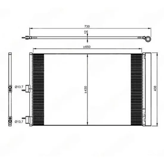 Radiator Aer Conditionat MERCEDES GLA-CLASS X156 2013-> Radiator condensator aer conditionat CLA 45 AMG (650x43x12) Perioada 2014 2015 2016 2017