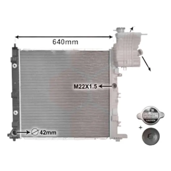 Radiator apa MERCEDES V-CLASS 638 1996->2003 pentru V 220 CDI, perioada 1999 2000 2001 2002 2003