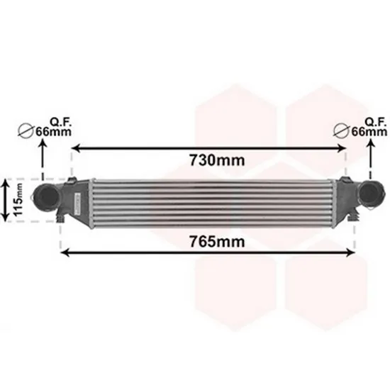 Intercooler MERCEDES CLK C209 2002->2009 Radiator intercooler 2,2 - 2,7 CDi (650x127x62) Perioada 2002 2003 2004 2005 2006 2007 2008 2009 2010