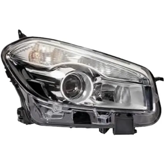Far dreapta NISSAN QASHQAI 1 2007->2014 perioada 2010 2011 2012 2013 fara motor reglaj, semnal transparent, cu reglaj electric, cu bec H7/H7