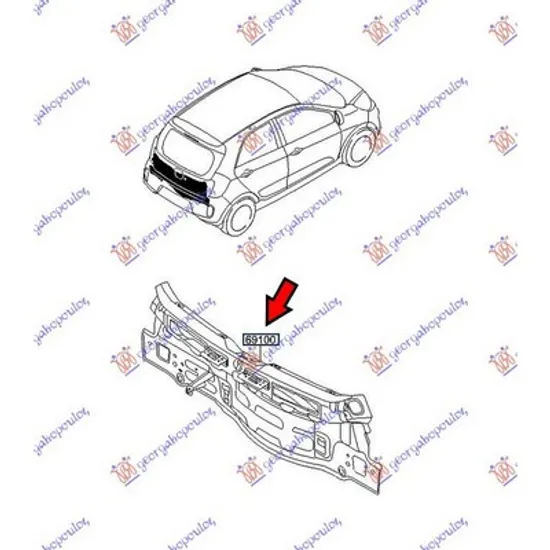Panou Spate KIA PICANTO 2011->2017 Panou spate Perioada 2011 2012 2013 2014 2015 2016 2017