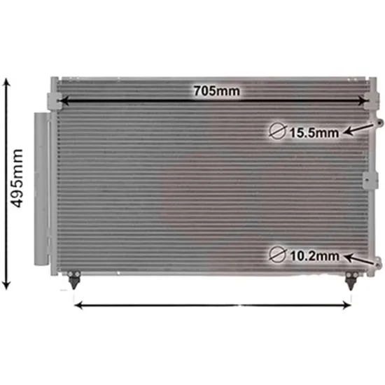Radiator aer conditionat VW GOLF 7 2012->2020 2.0 TDI 81KW 110CP , pentru motor CRLD, CRVA, CYKB, DCYB, DEJB, DFGB perioada 2012 2013,2014,2015,2016 2017