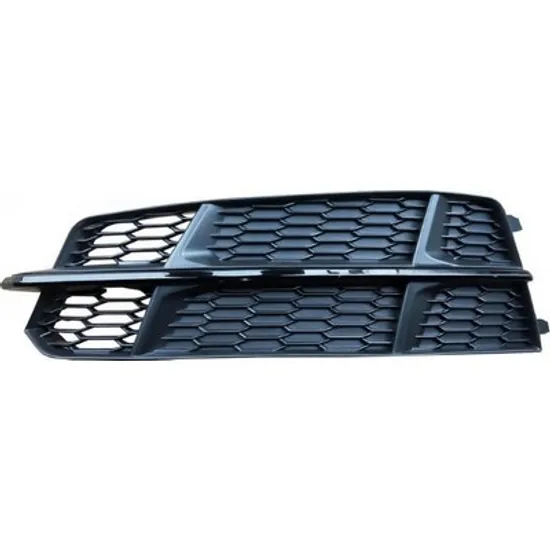 Grila Bara AUDI A6 C7 2010->2018 Grila bara fata (fara gaura Proiector) cu bandou negru neted (S-LINE) STANGA Perioada 2014 2015 2016 2017 2018