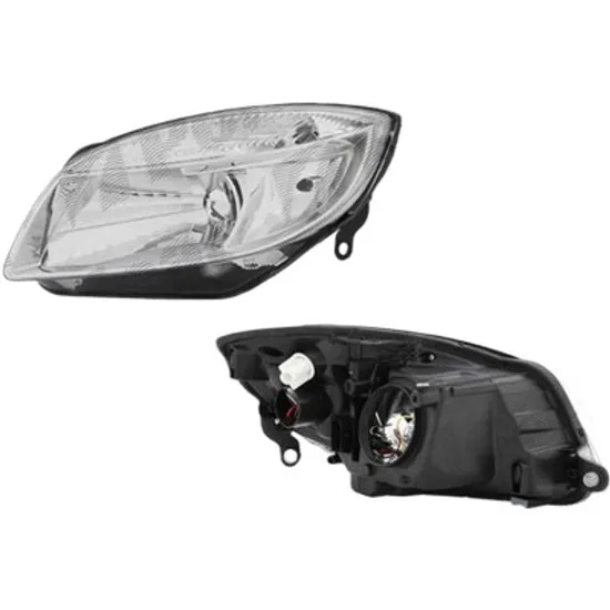 Far dreapta SKODA FABIA 2 2006->2014 perioada 2006 2007 2008 2009 2010 2011 2012 2013 2014 pana la an de fabricatie 05/2010, cu motor reglaj, semnal transparent, cu reglaj electric, cu bec H4