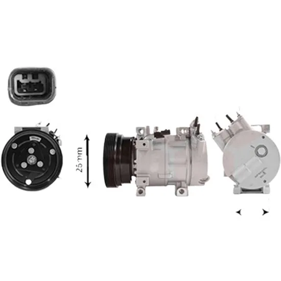 Compresor aer conditionat NISSAN QASHQAI 1 2007->2014 1.5 dCi 76KW 103CP , pentru motor 0 perioada 2008 2009 2010 2011 2012 2013