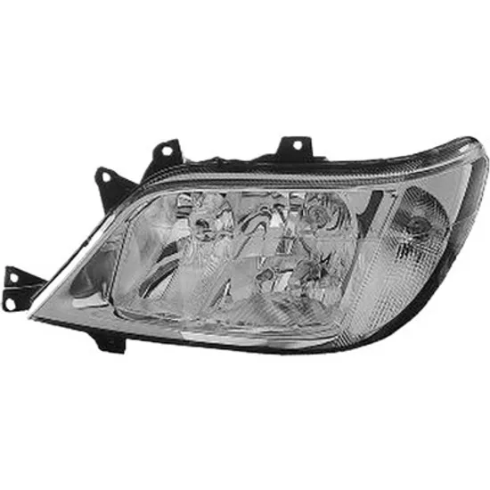 Far dreapta MERCEDES SPRINTER 903 1995->2006 perioada 1995 1996 1997 1998 1999 2000 2001 2002 2003 2004 2005 2006 de la an de fabricatie 09/2002, fara motor reglaj, semnal transparent, cu reglaj electric, cu far de ceata, cu bec H7/H7/H3