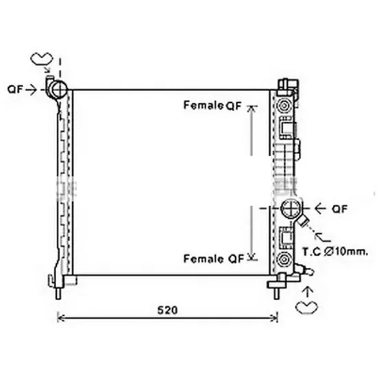 Radiator apa OPEL MERIVA B 2010->2017 pentru 1.4, perioada 2010 2011 2012 2013 2014 2015 2016 2017