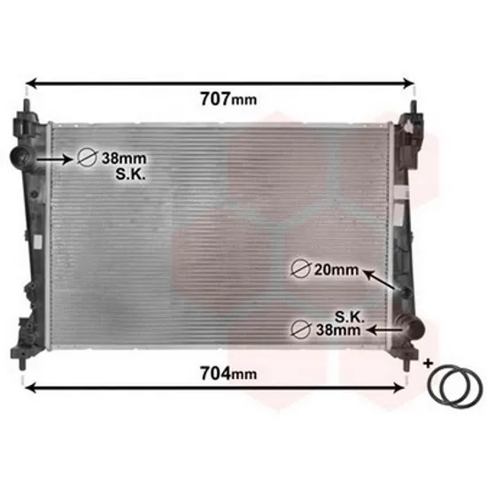 Radiator Motor OPEL COMBO X12 2012-> Radiator apa 1.4-1.6 turbo-1.3-1.9D+/-AC 62x39 88KW Perioada 2012 2013 2014 2015 2016 2017