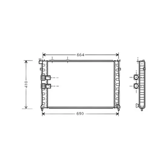 Radiator Motor CITROEN XANTIA 1993->2003 Radiator apa pentru 3,0i - 24V - 2,1 TD (61x39,8) CV manuala . Perioada 1993 1994 1995 1996 1997 1998 1999 2000 2001 2002 2003