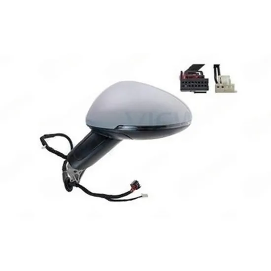 Oglinda PORSCHE MACAN 2014-> Oglinda exterioara (complet) electrica cu incalzire pentru vopsit cu rabatare electrica si memorie (cu semnal lampa podea si senzor banda) si Heliomata STANGA Perioada 2014 2015 2016 2017 2018 2019