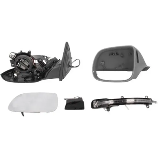 Oglinda exterioara stanga AUDI Q7 2006->2015 perioada 2009 2010 2011 2012 cu senzor banda, cu semnal, reglaj electric, cu incalzire, prevopsit grund