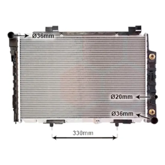 Radiator apa MERCEDES C-CLASS W202 1993->2000 C 280 145KW 197CP , pentru motor M 112.920 perioada 1997 1998,1999 2000