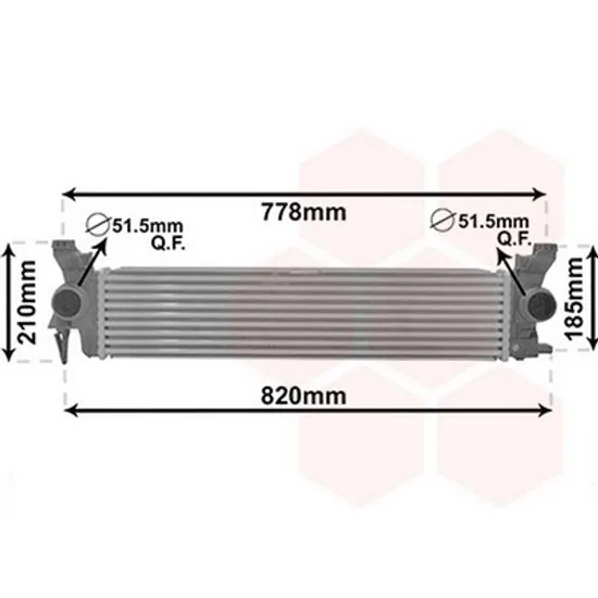 Intercooler MERCEDES VITO W447 2014-> Radiator intercooler 1.6 109/111CDi 650x143x50 Perioada 2015 2016 2017 2018 2019 2020 2021